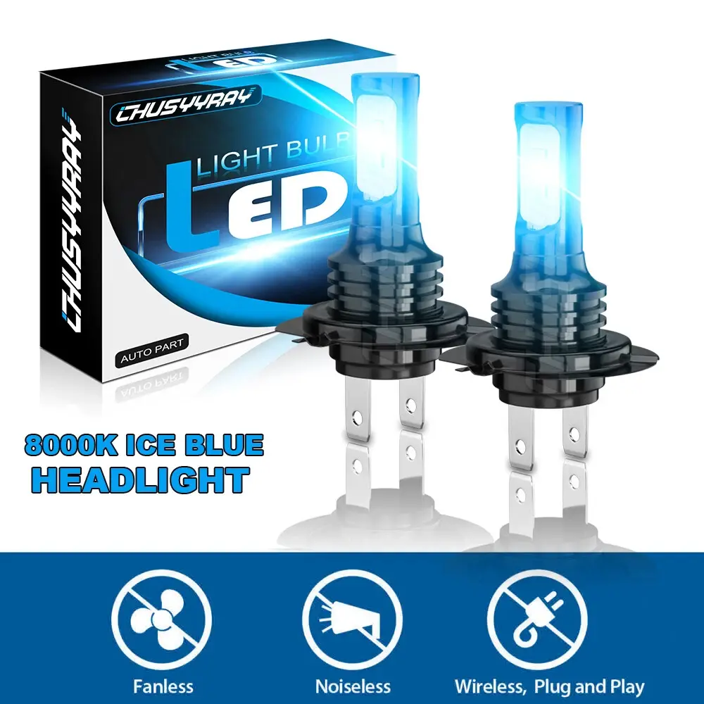 Car Stuff H7 LED Headlight Bulb Kit High Low Beam Super Bright 8000K Ice Blue Led Headlamps Bulbs Car Stuff H7 LED Headlight Bulb Kit High Low Beam Super Bright 8000K Ice Blue Led Headlamps Bulbs