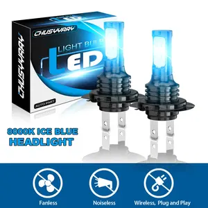 Car Stuff H7 LED Headlight Bulb Kit High Low Beam Super Bright 8000K Ice Blue