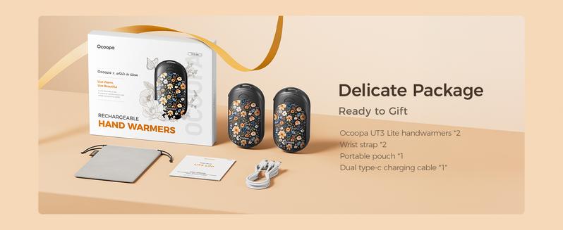 OCOOPA 2 Pack UT3 Lite Magnetic Hand Warmers Rechargeable AI Ultrathin Electric Fast Heating 3 Settings Portable Heater Travel Essentials Gifts for Women Men Pocket-Sized Warmth TikTokShopBlackFriday