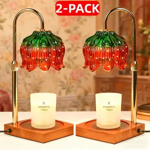 2-PACK New Strawberry Candle Warmer Lamp | Dimmable with Timer & Adjustable Height | Lotus Wax Melter for Yankee/Jar Candles | Cute Gift for Women, Mom, Wife - Birthday, Housewarming | Home Decor, Candles Gift for Women