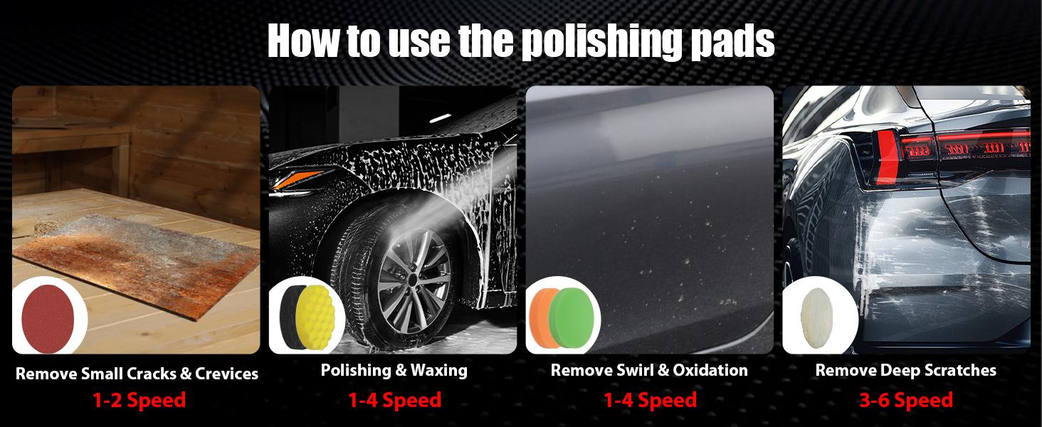 AVID POWER Car Buffer Polisher, 1200W 7 Inch/6 Inch Rotary Buffer Waxer, 6 Variable Speed 1600-3500 RPM, Detachable Handle & Side Handle for Car Detailing, Boat Sanding, Polishing and Waxing