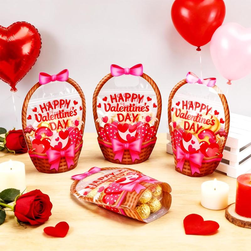25/50 Pcs Easter Goodie Bags Plastic Candy Gift Bags with Handle Bunny Chick Pattern Transparent Treat Bags for Teacher Students Office Employee Coworker,Easter Egg Hunting Supplied,Appreciation Gift for Birthday Wedding Valentine's Day Celebration Gift