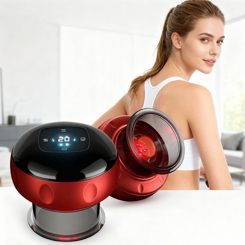 Renhui electric cupping massager, smart massage cup, red light heating suction therapy/muscle relief, with adjustable heating modes, for comfortable massage, portable rechargeable massage tool, for body care, vacuum electronic cupping massage device.