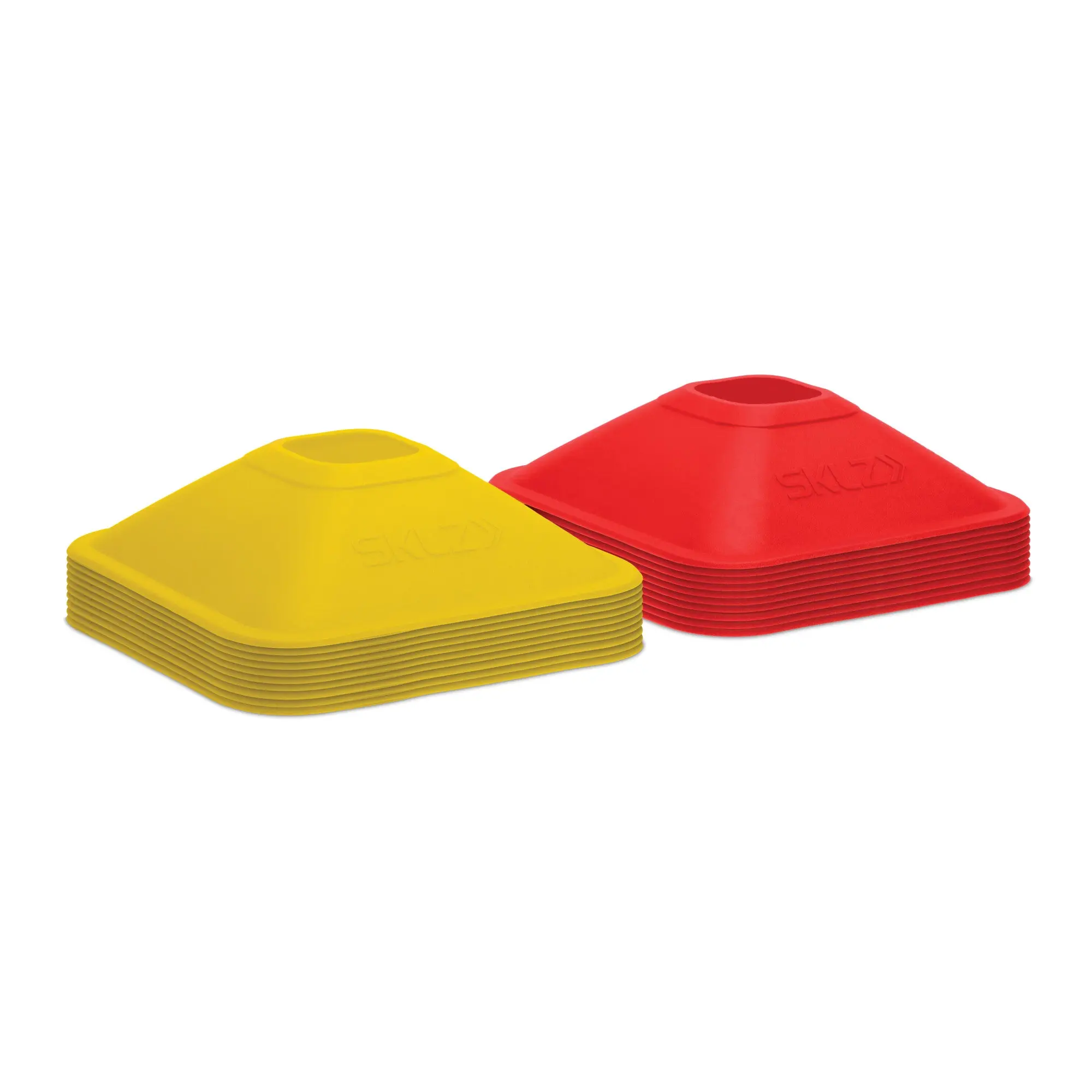 SKLZ Mini Cones with Square Base, High-Visibility Training Markers for Sports Fields and Courts (Enhanced Balance Support)