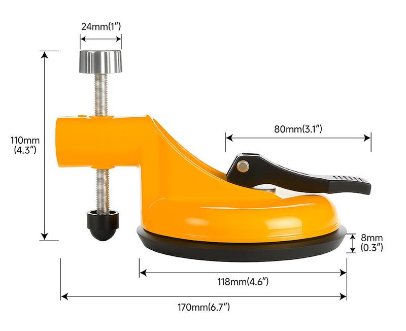 Adjustable Height Setter - Professional Countertop Leveling Tool for Granite, Marble, Quartz Glass Slabs with Vacuum Lifting Clam ps Rubber tools