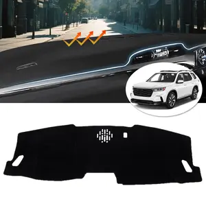 Canvcle Dash Cover for 2023 2024 2025 Honda Pilot (Without HUD) Polyester Non-Slip Center Console Interior Accessories Windshield Glare UV Rays Protector