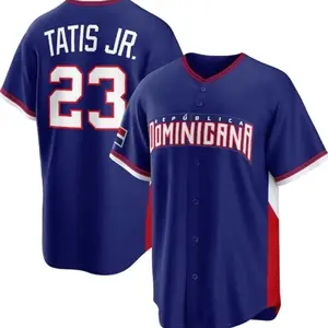Dominican Republic Tatis Jr. 23 Stitched Jersey, Navy World Baseball Classic Shirt