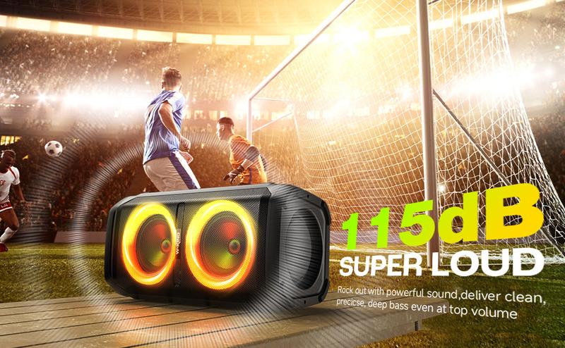 W-KING T11 Party Bluetooth Speakers 240W IPX6 Waterproof 5.3 Wireless 115dB Bass Hi-Fi DSP Karaoke Mic Lights USB EQ for Smartphones & Parties