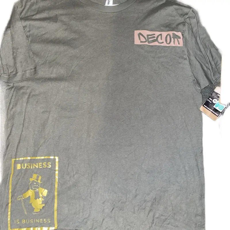 Olive Green Men's Custom Design Monopoly Shirt XLarge Casual T-Shirt with Business and Design Elements - Menswear