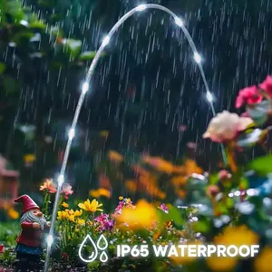 SunPower 12M Solar Garden Hose Lights White 100 LEDs Waterproof Outdoor String Lights for Patio Yard Fence Auto On/Off No Wiring Perfect for Christmas Party Decor