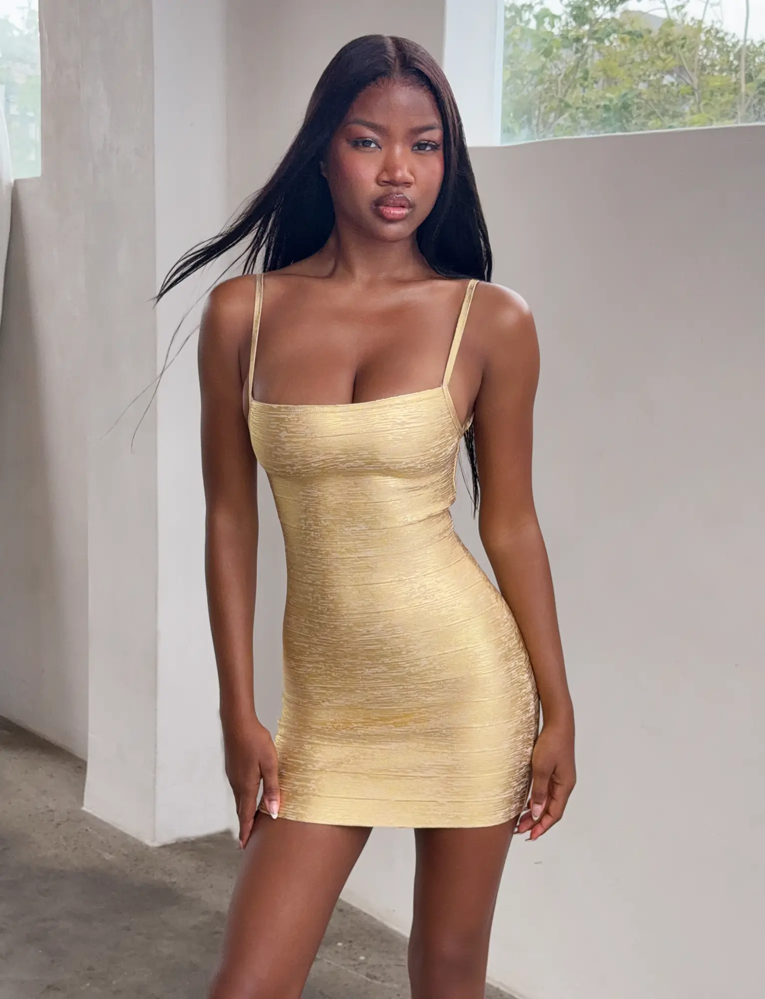 MIDORI METALLIC BANDAGE DRESS - GOLD - TikTok Shop