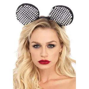 Metallic Studded Mouse Ears Headband