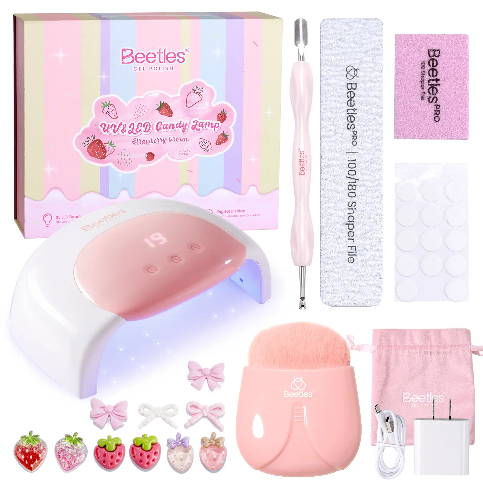 Beetles UV LED Nail Lamp - Candy White Nail Light with 3 Timer 30/60/120s and Countdown Display Nails Lamps for Gel Polish Smart Sensor Larger Space Nails Dryer Flash Cure Gel Top Coat and Base Coat