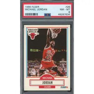 Michael Jordan 1990 Fleer Basketball Card #26 PSA 8