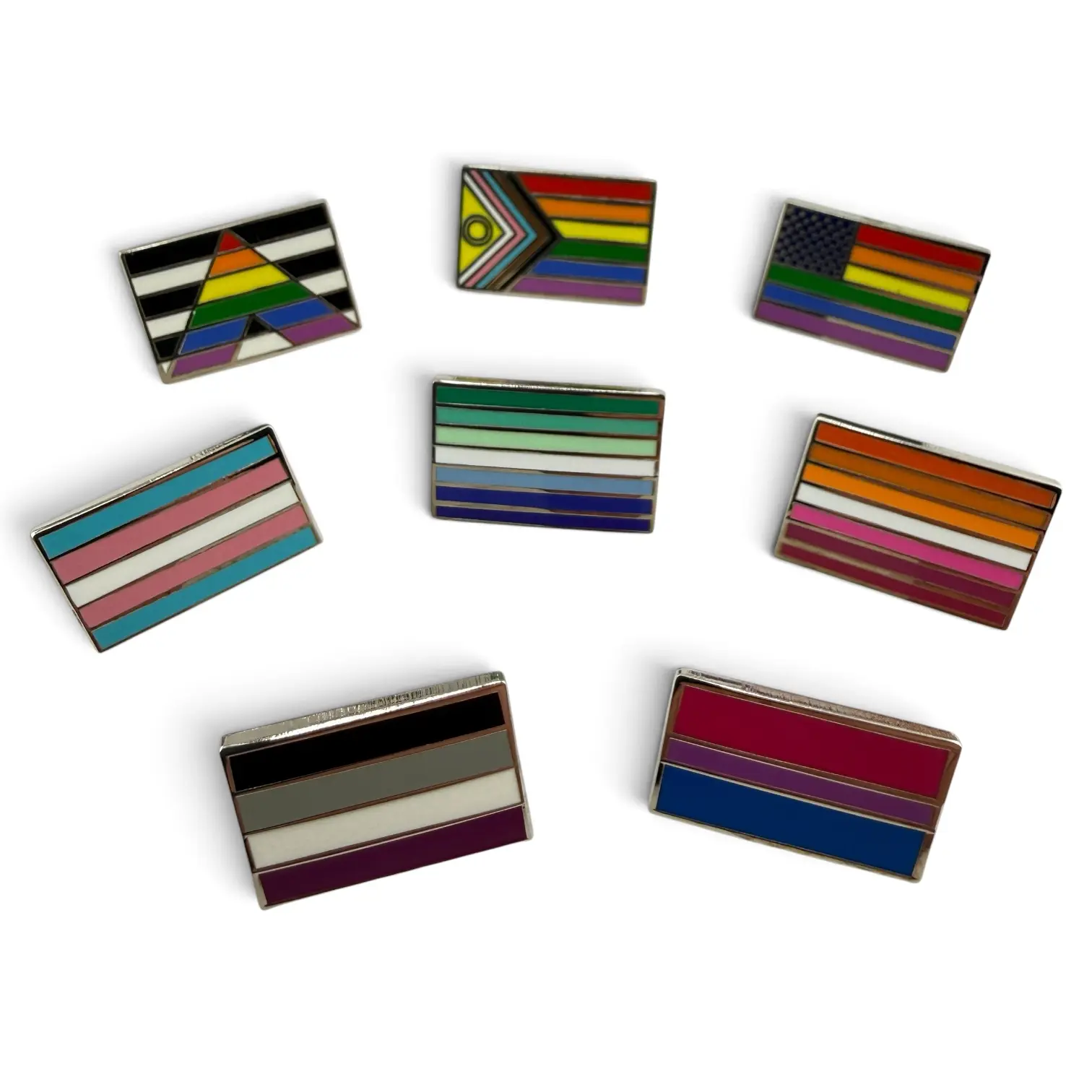 Small Pride Flag Enamel Pins (.75") LGBTQ+ Transgender Bisexual Asexual Gay Straight Ally Sexuality Discreet Lapel Pin Brooch Bag Decor Jewelry Fashion Accessories Suitable for Backpacks Lanyards Purses Jackets Hats