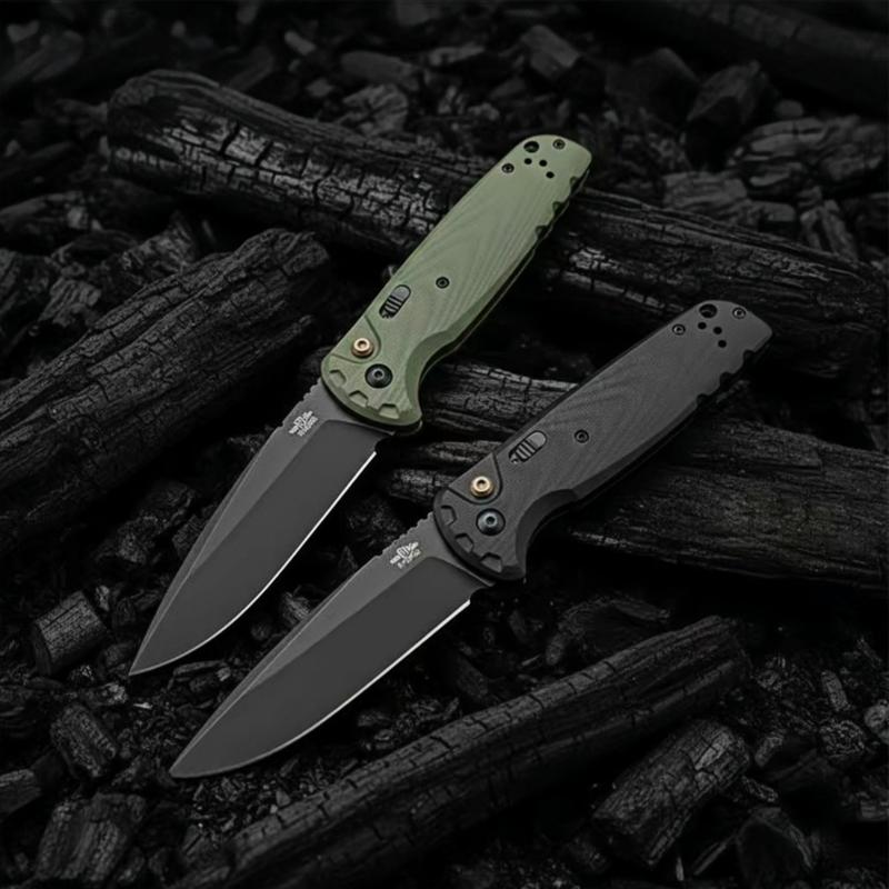 Utility Button Lock Folding Knife D2 Battlewash Blade G10 Handle Multifunctional Cutlery Tool for Outdoor Fishing Camping EDC