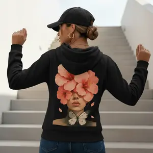 Women's Graphic Hoodie, Cute & Durable Print, Regular Fit, Easy Care, "spring vibes"-Style 38