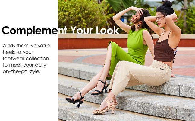 DREAM PAIRS [Wonder Cloud] Athena Square Toe High Stiletto Heel Sandals