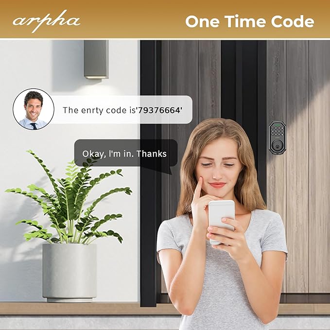 ARPHA D180 Keyless Door Lock with 50/100 Codes, Smart Lock with Anti Peeping Password, Keypad Deadbolt One Touch Locking, Auto Lock, Easy Install.Multiple styles to choose from, APP version&no APP version; With door handle&without door handle ARPHA D180 Keyless Door Lock with 50/100 Codes, Smart Lock with Anti Peeping Password, Keypad Deadbolt One Touch Locking, Auto Lock, Easy Install.Multiple styles to choose from, APP version&no APP version; With door handle&without door handle