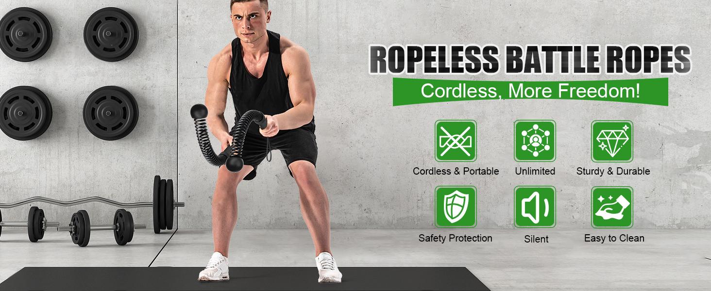 Weighted Cordless Battle Ropes 2PCS – New Upgrade Quiet Ropeless Training Rope Fitness Equipment for Home Workout, Strength Training, HIIT, Cardio Exercise & Gym Sessions Weighted Cordless Battle Ropes 2PCS – New Upgrade Quiet Ropeless Training Rope Fitness Equipment for Home Workout, Strength Training, HIIT, Cardio Exercise & Gym Sessions