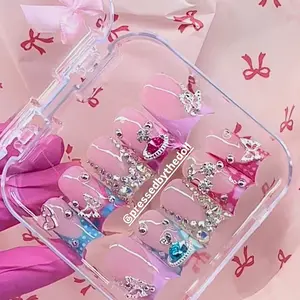 Colorful Nails w/ Bling | Acrylic Press On Nails