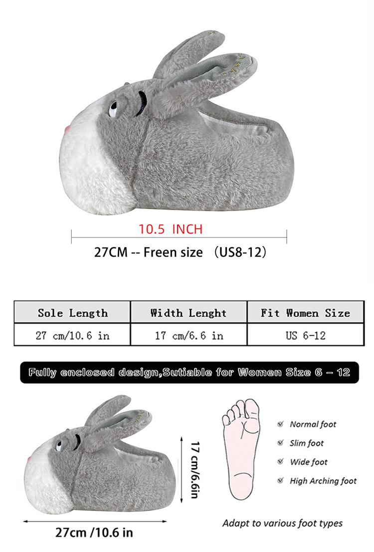 Winter warm and soft cotton shoes. New cotton waterproof shoes with rabbit patterns. Recommended by enthusiasts. Household indoor shoes.
