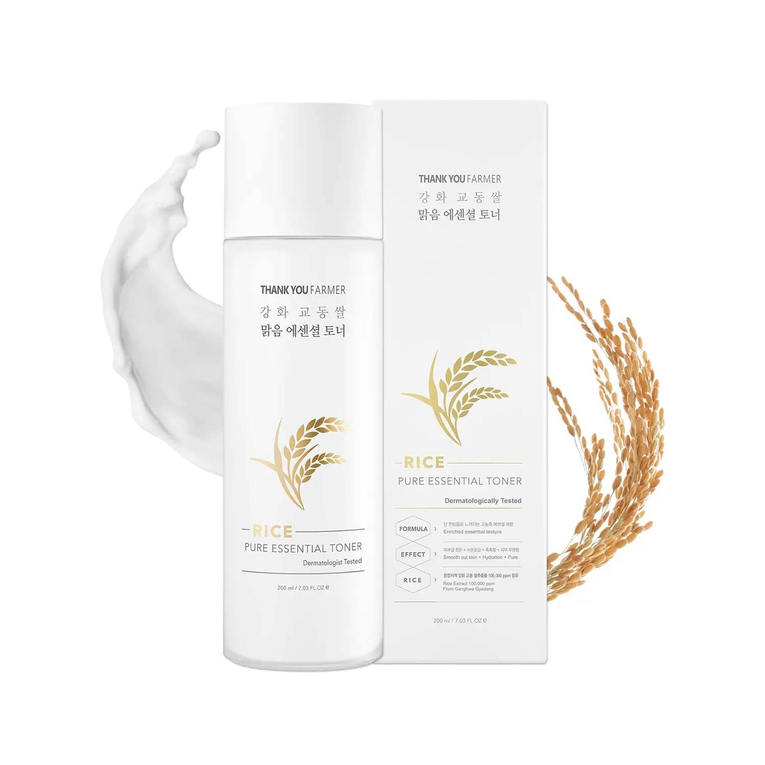 thank you farmer Rice Pure Toner - Hydrating K-Beauty Face Toner with Niacinamide, Centella, Moisturizing, Nourishing & Radiant Benefits