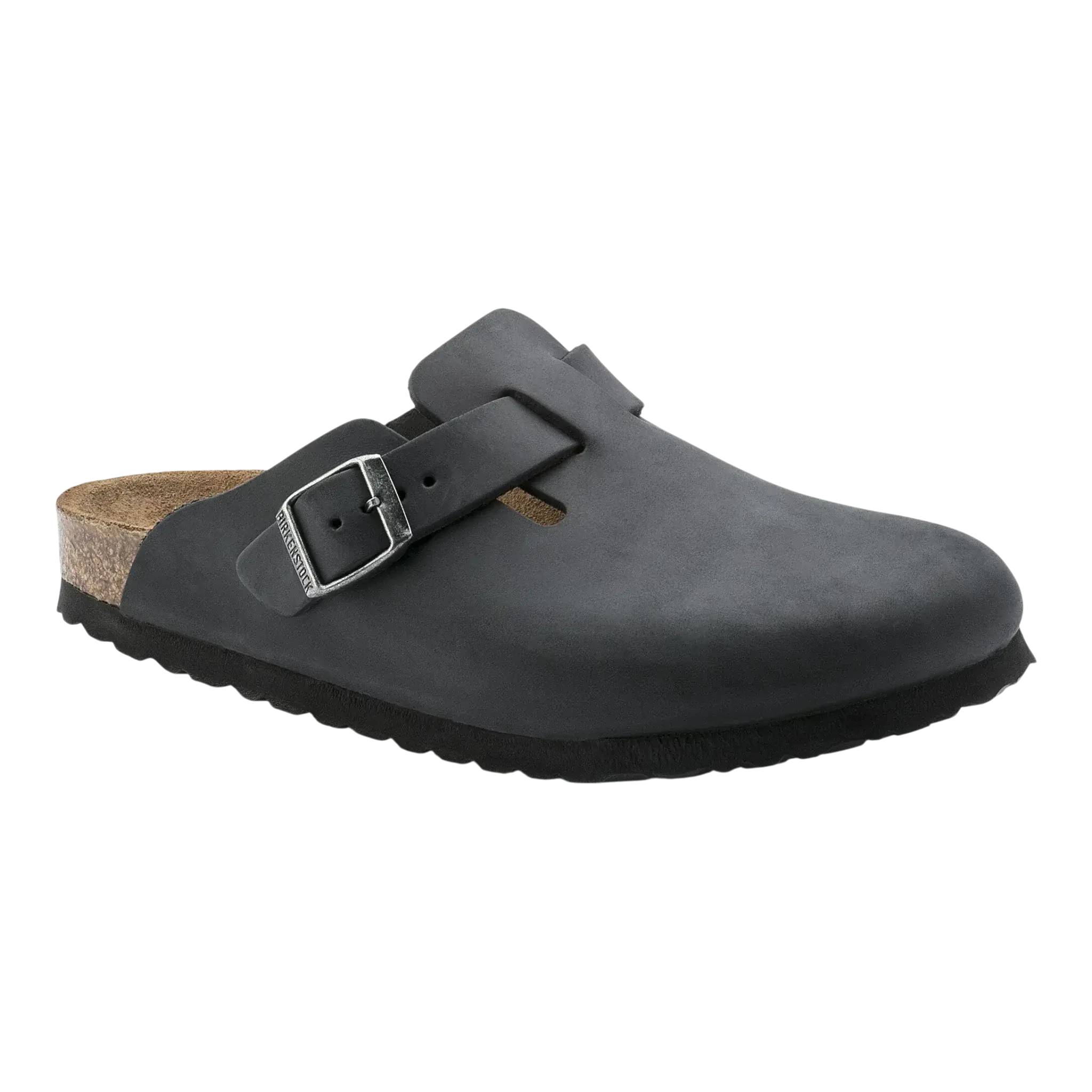 Birkenstock Boston Clog in Black Nubuck Leather | Slip-On