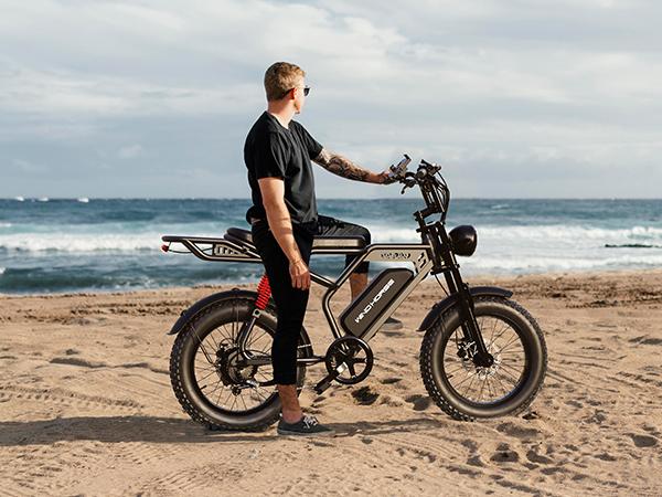 Windhorse V8 Pro Electric Bike for Adults, 20" Fat Tire EBike 31MPH, 65Miles PAS Range, 1500W Peak Motor Electric Dirt Bike with Long Seat, Rear Rack, 48V 15.6AH Battery All-Terrain Electric Mountain Bike for Off-Road Electric bmx, UL2849 Certified