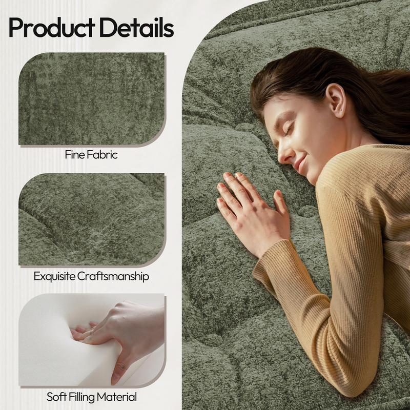 [New Year Deals] Folding Boneless Sofa Bed with Pillow, Convertible Comfy Couch Bed for Adults Home Lounge and Gaming, Modern Comfortable Design for Apartment Living Room Bedroom, Single, Smooth Velvet,Xmas Gifts for Everyone: Kids, Him, Her, Mom & Dad