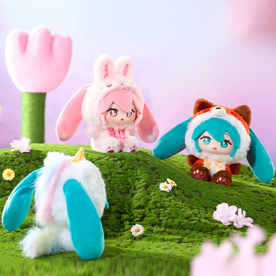 MINISO Hatsune Miku Vinyl Plush Doll Forest Cute Creatures Series Blind box Soft Stuffed Plush Keychain Bag Pendant Adorable Miku Design with Forest Creature Theme Ideal for Collectors and Fans