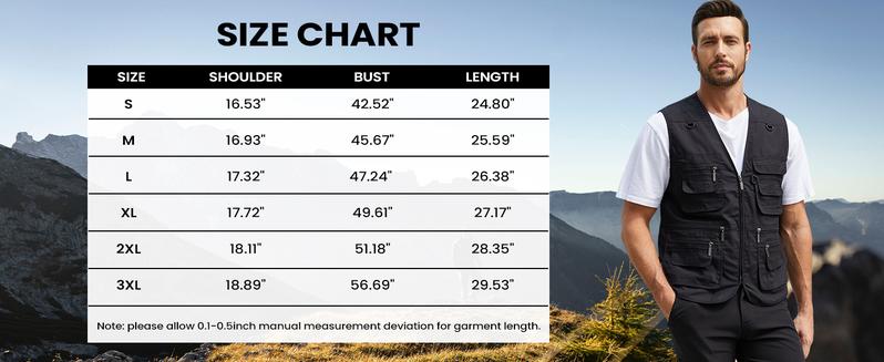 Gihuo Men's Fishing Vest Utility Safari Travel Vest with Pockets Army Green Beige Sleeveless Gilet Lightweight Breathable Waterproof Quick Dry Multi Pockets Casual Menswear