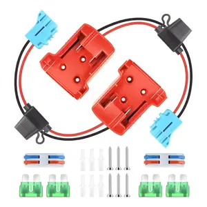 Power Wheel Adapter for Milwaukee M18 18V Battery, Battery Converter Kit with Fuses Holder, Wire Terminals, Fuses & 12AWG Wire for DIY RC Cars, Toys, Robotics (2-Packs)
