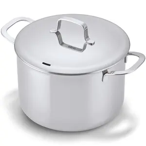 Alva Maestro Stainless Steel Stock Pot with Lid – Induction & Oven Safe to 500°F