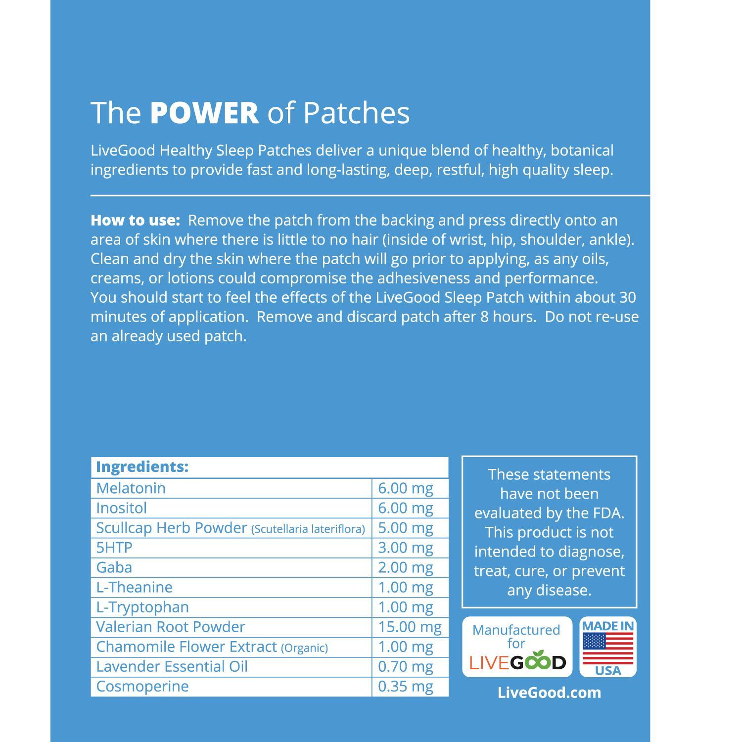 LiveGood AM/PM Wellness Patch Duo – Daytime Energy & Focus + Nighttime Sleep & Relaxation Support