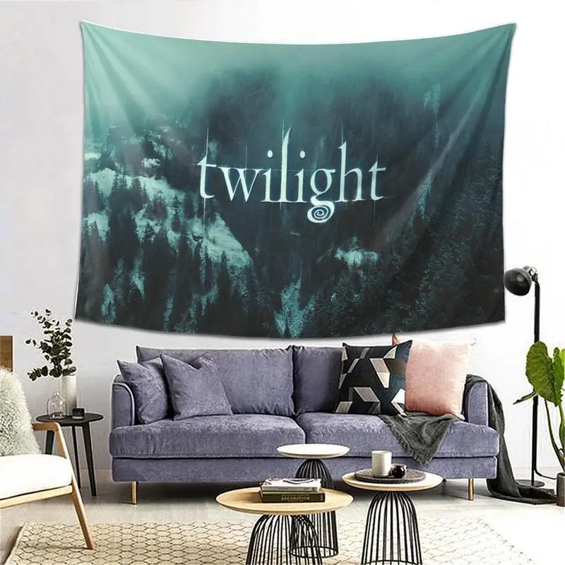 Twilight Halloween Theme Polyester Tapestry - Durable Decorative Rectangular Room Decor, Lightweight Portable Whimsical Dopamine Art, Ideal for Living Room, College Dorm Gift, Durable Decorative Tapestry, Lightweight Portability