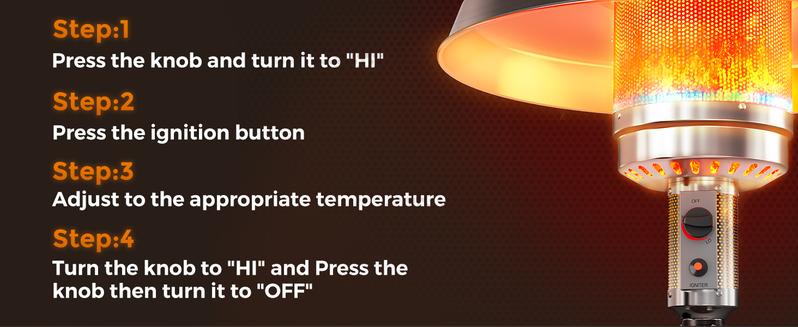 【2 packages shipping】Patio heater, 50,000 BTU Propane Outdoor Heater with Round Table, Premium 304 Stainless Steel Burner, Triple Protection System，2 in 1 Patio Heater for Outdoor Use, Residential & Commercial Use