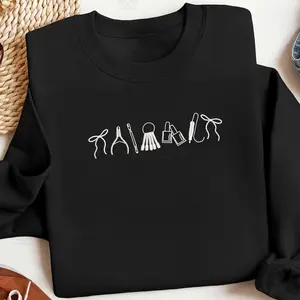 Embroidered Nail Tech Artist Icon Sweatshirt | Nail Tech, Nail Artist Icons Sweatshirt | Embroidered Sweatshirt | Gifts For Nail Techs Nail Art