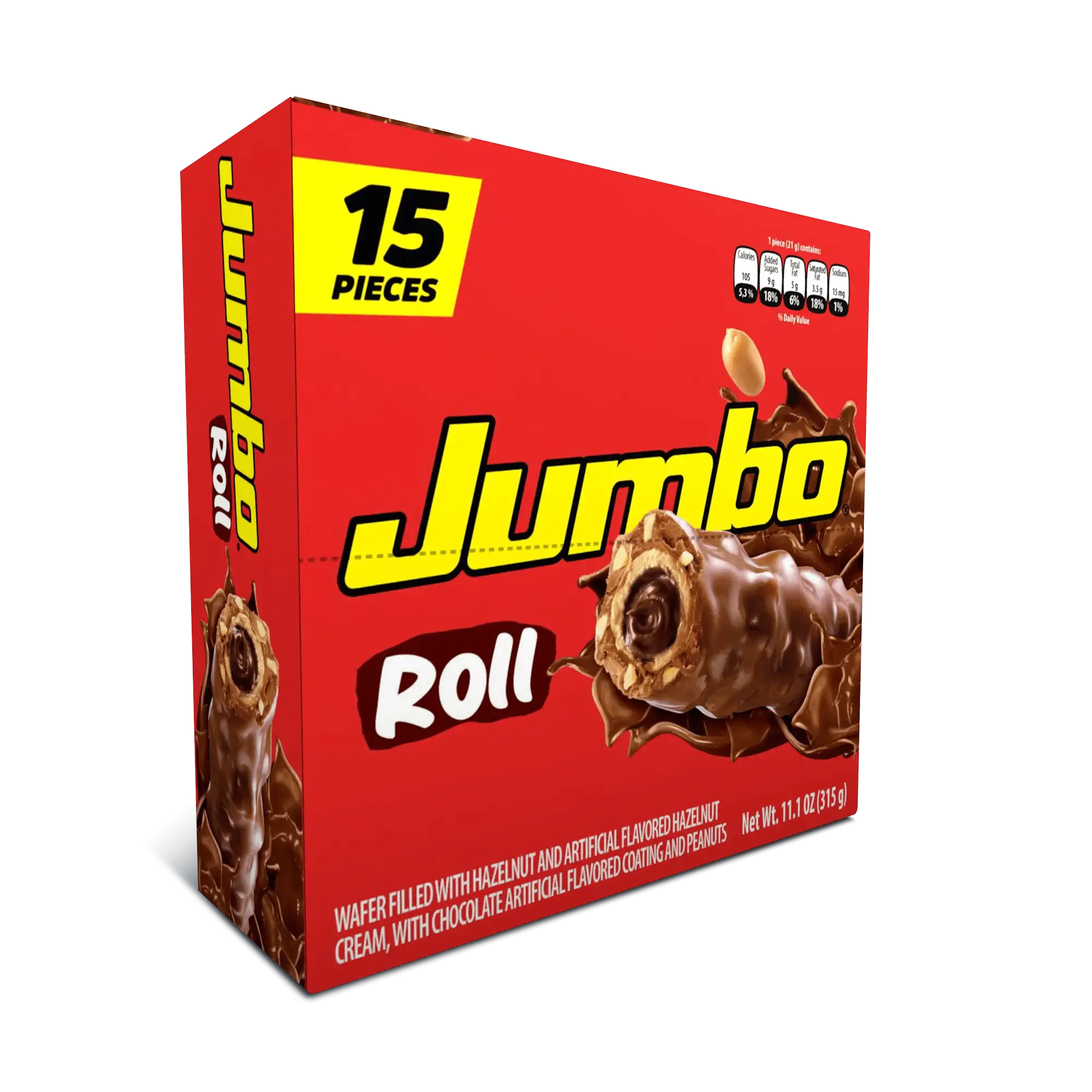 Jet Jumbo Roll Wafer Chocolate 15 Pack (11.11 oz Total) – Rolled Wafer Snack with Chocolate Filling – Imported from Colombia