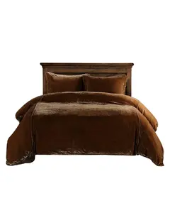 Hiend Accents Unisex Copper Stella Faux Silk And Velvet Super King Duvet Cover - Fb6800ds-Sk-Cb