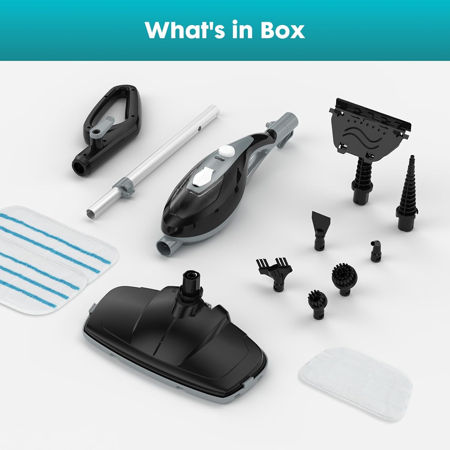 10-in-1 Steam Mop, 1550W Detachable Handheld Steam Cleaner, 16FT Cord & 2 Washable Pads, Multi-Purpose Floor Steamer for Hardwood, Carpet, Tile, Grout & Windows