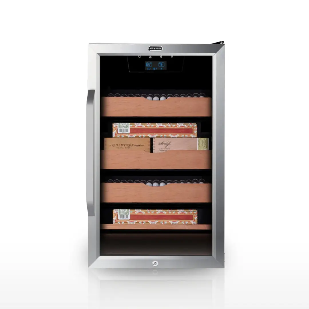 Whynter 4.2 Cu. Ft. Electric Cigar Cooler & Humidor Appliance, Stainless Steel, Adjustable Climate Control, Constant Humidity & Temperature Regulation | CHC-421HC