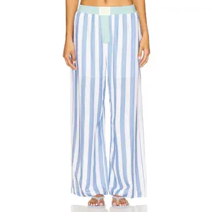 Yellow The Label Nic Boxer Pant in Blue Stripe