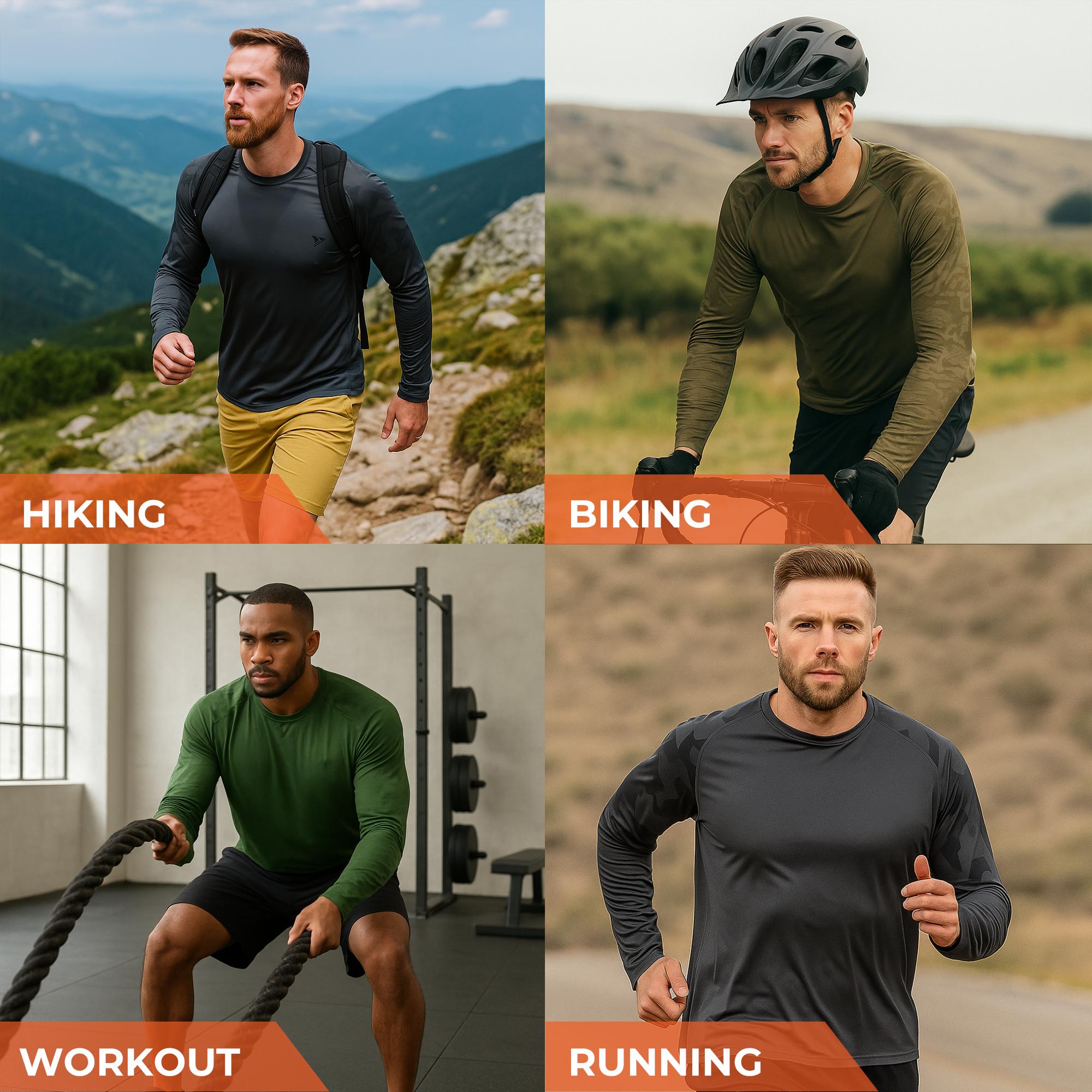 RODEEL 932 Long Sleeve Shirts Men UPF 50+ Sun UV Protection Lightweight Quick Dry Moisture Wicking Breathable Cooling Activewear for Outdoor Sport Gym Workout Running Hiking Camping Fishing Boating Construction Landscaping, Holiday Gift