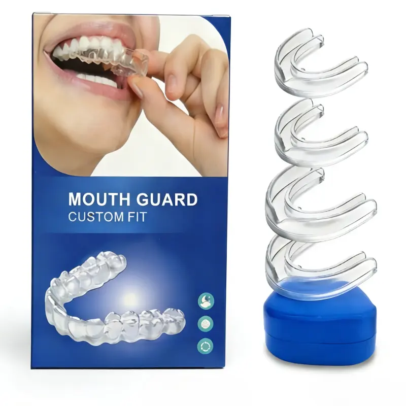 Mouth Guard for Teeth Grinding, 4-Pack in 2 Sizes, Custom Moldable Dental Guard for Adults & Teenagers, Stops Clenching, Unscented, for Sports, Child, Reshape Ability, Rinse Then Dry, 2 Pairs, 30G, 4 Mouth Guards