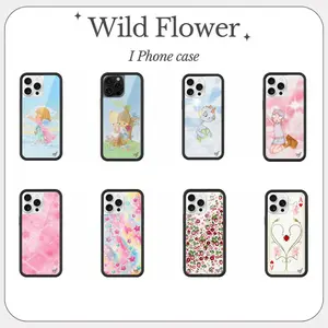 apply toNewWildflower 3D Ins Strawberry cherry Phone Case for  16 15 14 13 12 Pro Max Plus 16pro 15pro W F Cute Cartoon Cover Funda