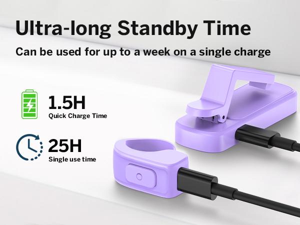 DATAFY Page Turner Ring for Kindle, Hands-Free Remote Control with Storage Bag, Camera Shutter & Video Recording, eReaders Clicker for Kindle iPad iPhone Tablets