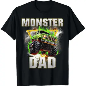 100% Cotton Monster Truck Dad Monster Truck Are My Jam Adults T-Shirt