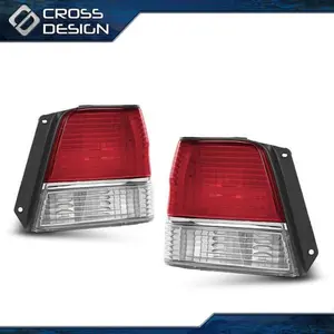 CROSSDESIGN FITS 95-99 TOYOTA TERCEL REPLACEMENTRED CLEAR TAIL LIGHTS LAMPS LH RH SET