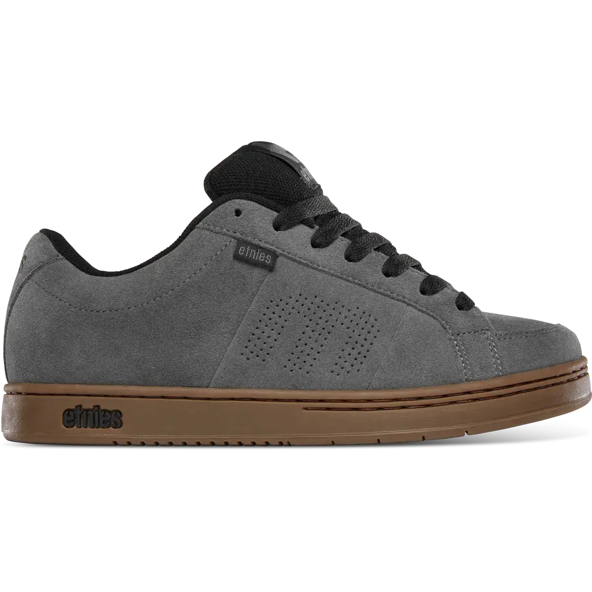 etnies Kingpin Grey 90's Chunky Wide Fit Cupsole Skate Sneaker - Sustainable California-Designed Puffy Retro Trainer, Closed Round Toe, Laces, High-Volume Rubber Comfort, Sports Shoes, Casual Skateboarding Footwear